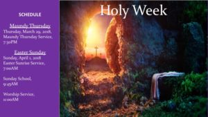 Holy Week Schedule