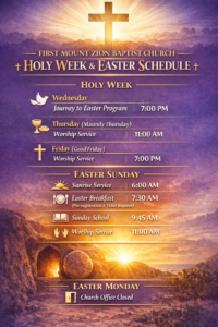 Holy Week 2026 Schedule